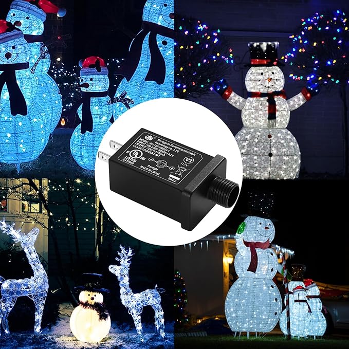 Replacement Yard Inflatable Adapter Power Supply Adaptor - 12V 1.5A 8 Pcs - Inflatable Plug Replacement Class 2 Power Supply - for Christmas Tree Light/Thanksgiving Yard Blow Up Decorations-VerdiqueGarden