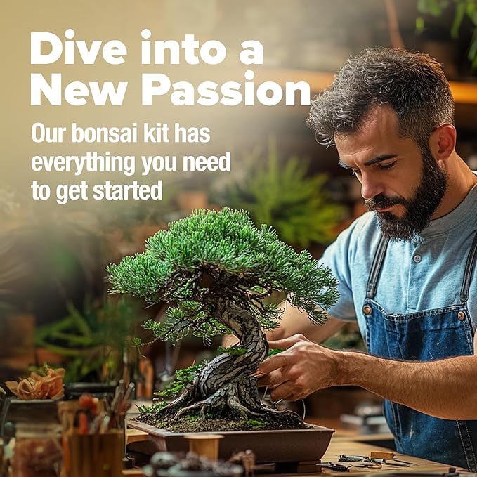 HOME GROWN Bonsai Tree Kit – Easy to Grow 4 Species of Bonsai w/Our Complete Plant Kit: Bonsai Pots & Peat Pellets Including a Bonus in-Depth Grow Guide - Great Gardening Gifts for Women and Men-VerdiqueGarden