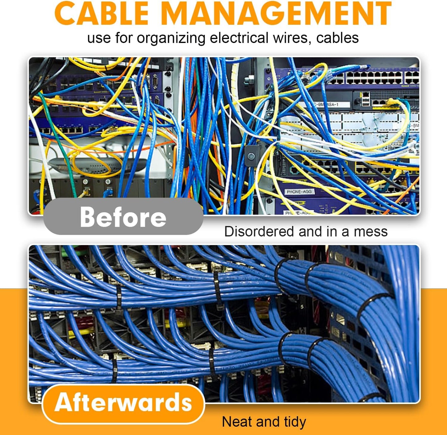 1200pcs Black Cable Zip Ties 12 Inch, Heavy Duty Plastic Nylon Tie Wraps with 50lb Tensile Strength for Indoor & Outdoor-VerdiqueGarden