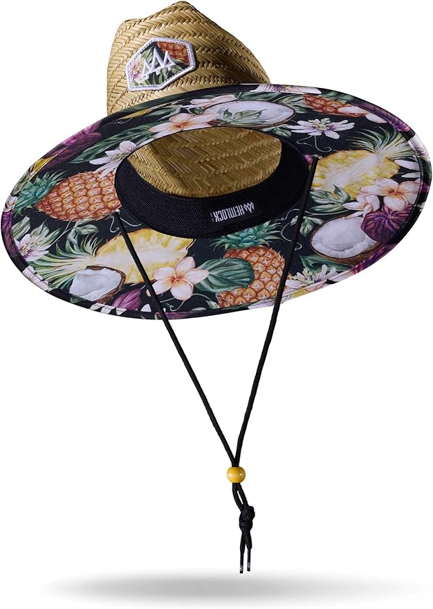 Straw Hat for Men & Women | Lifeguard Hat, Beach Hat & Sun Hat | UPF 50+ Wide Brim for Sun Protection | One Size | Hemlock-VerdiqueGarden