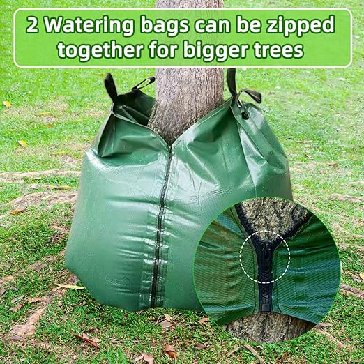 1 Pack Tree Watering Bag, 20 Gallon Slow Release Watering Bag for Trees, Premium PVC Shrub Watering Bag with Heavy Duty Zipper, Sturdy Reusable Drip Irrigation Bag-VerdiqueGarden