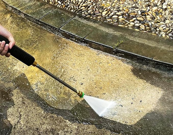 YAMATIC Pressure Washer Gun Wand with Swivel 3/8" Plug & M22 Coupler, Stainless Steel Extension Lance Replacement for Ryobi, Simpson, Craftsman Power Washer for Foam Cannon Car Wash, 4000 PSI-VerdiqueGarden