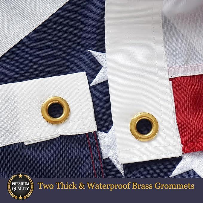 Homissor Folded 3x5 American Flag 420D Nylon Heavy Duty Outdoor Triangle Box Package USA US Flags Embroidered Stars Long Lasting for All Weather High Winds-VerdiqueGarden