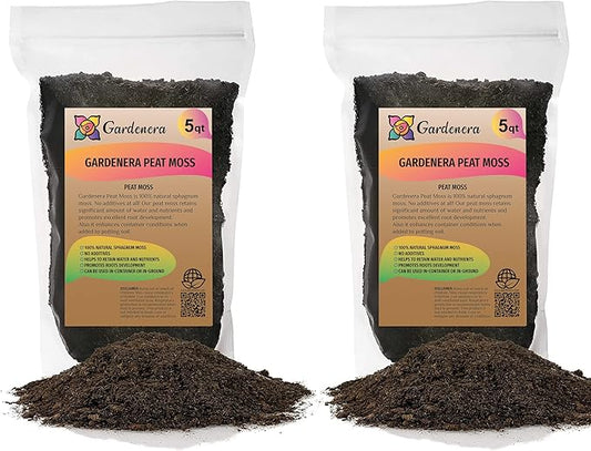 Premium Natural Sphagnum Peat Moss - Gardening Soil Amendment and Carnivorous Plant Soil Media by Gardenera (10 Quart)-VerdiqueGarden
