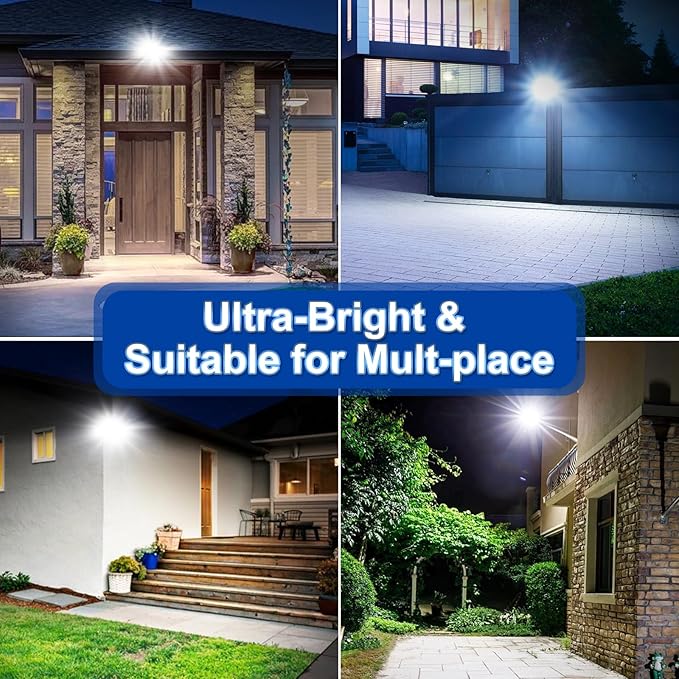 Solar Lights Outdoor,IP66 Waterproof Solar Street Lights with Motion Sensor & Remote,6500K Dusk to Dawn Street Lamps for Parking Lot/Yard/Garden-VerdiqueGarden