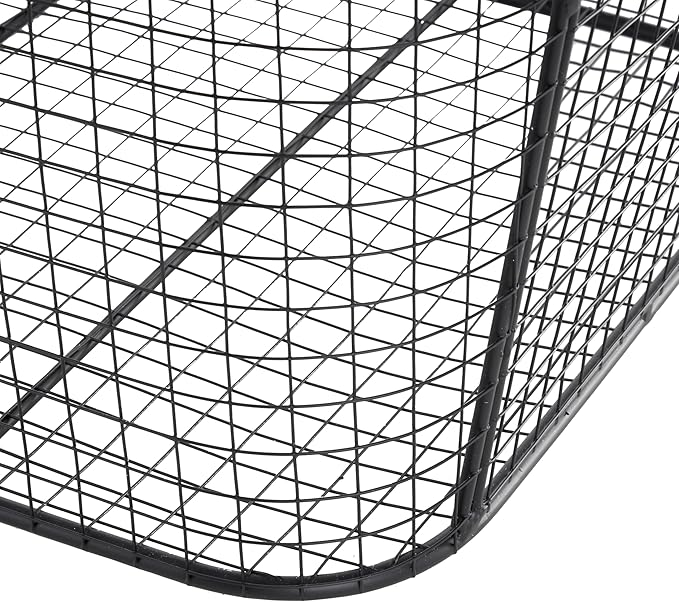 Deco 79 Metal Large Open Frame Wire Grid Storage Basket with Curved Sides and Ring Handles, 30" x 20" x 20", Black-VerdiqueGarden