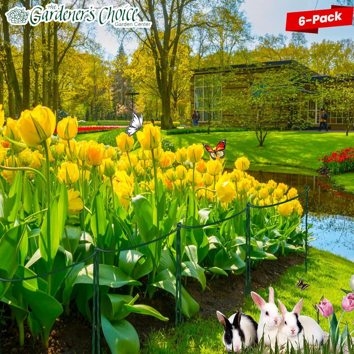 6-Pack Snake Plant Support Stakes, Half-Round Peony Cages and Supports, Green Plant Support Ring - Sturdy and Durable for Indoor and Outdoor Potted Plants, Such as Amaryllis, Peony, Hydrangea-VerdiqueGarden