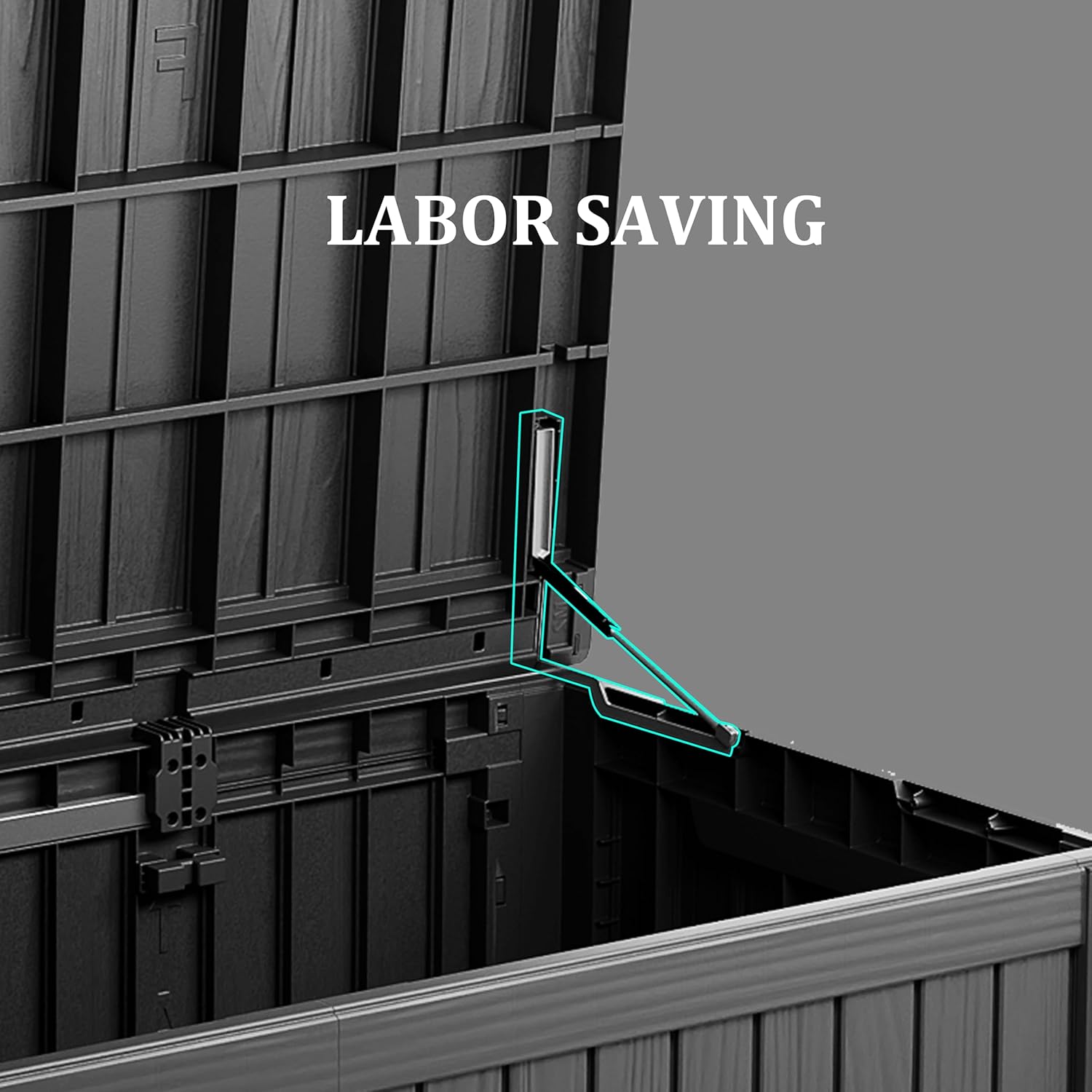 200 Gallon Black Resin Deck Box - Lockable, Waterproof & UV-Resistant Outdoor Storage for Patio Furniture, Garden Tools, Pool Floats - Heavy-Duty Utility Container for Decks-VerdiqueGarden