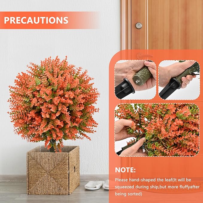 28" Artificial Boxwood Topiary Tree, UV Resistant Fall-Themed Faux Topiary for Outdoors & Indoors, Realistic Topiary Bush for Porch,Front Door, Patio,Thanksgiving & Seasonal Home Decor-VerdiqueGarden