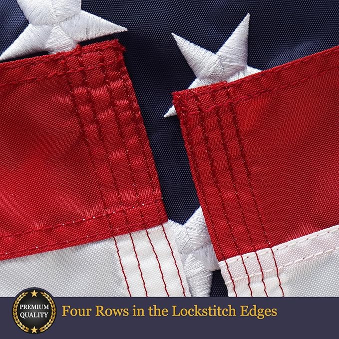 Homissor Folded 3x5 American Flag 420D Nylon Heavy Duty Outdoor Triangle Box Package USA US Flags Embroidered Stars Long Lasting for All Weather High Winds-VerdiqueGarden