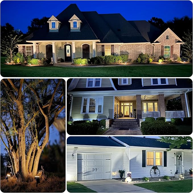 Solar Spot Lights Outdoor 63 LED 3 Lighting,Waterproof IP65 Modes Spotlights for Outside House Yard Garden Landscape Lights 6 Pack (Natural Lihgt)-VerdiqueGarden