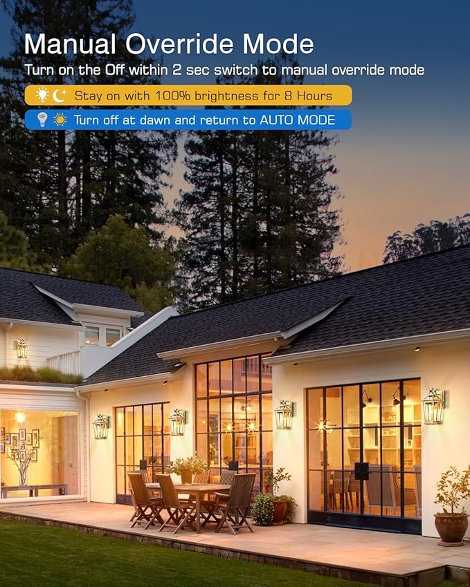 VIANIS Outdoor Wall Lights Lantern, 2 Pack Gold Motion Sensor Proch Light, Dusk to Dawn Weather Resistant Exterior Lights for House Sconce, Waterproof Garage Lights with Clear Glass Shade-VerdiqueGarden