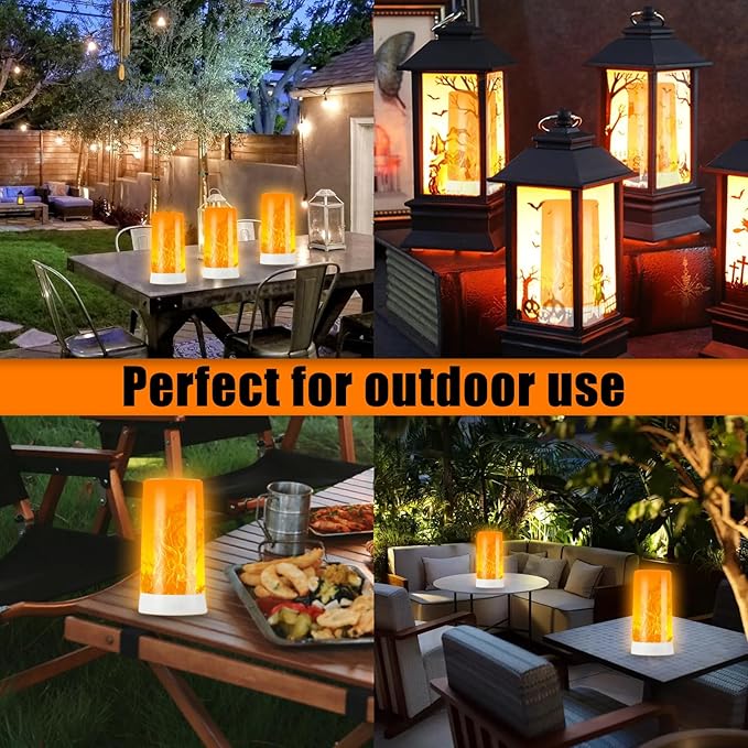 Bestview LED Flame Lights with Remote & Timer,4 Modes USB Rechargeable Battery Operated Fire Flickering Flameless Candles Campfire Table Lamp for Halloween,Christmas,Indoor&Outdoor Decoration (2 Pack)-VerdiqueGarden