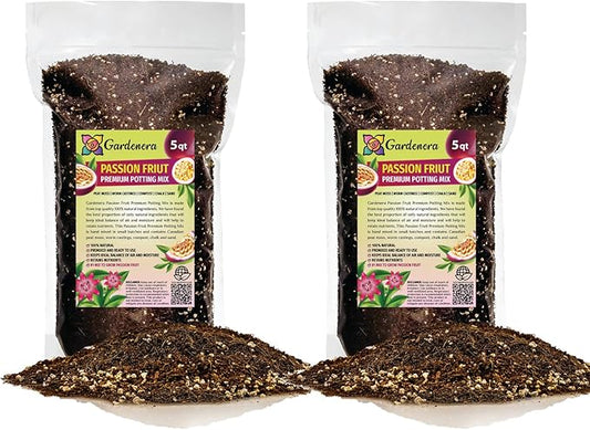 Premium Passion Fruit Potting Soil Mix - Perfect Balance of Nutrients, Drainage, and Aeration for Thriving Passion Fruit Vines - 10 Quart-VerdiqueGarden
