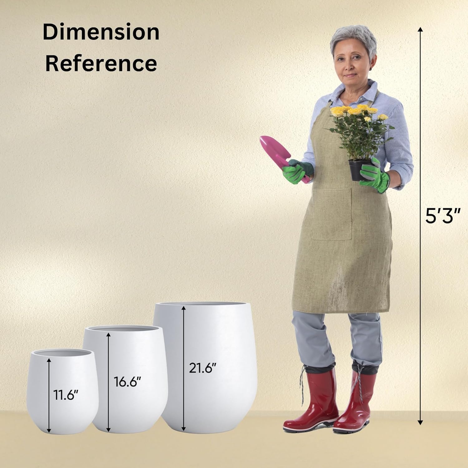 DTY Signature Mount Wilson Lightweight and Durable Modern Fiberstone Tapered Planter for Indoor Outdoor Drainage Hole & Rubber Plug Weather Resistant, 11.8" H x 11" Dia (8" Opening) - Small, Black-VerdiqueGarden