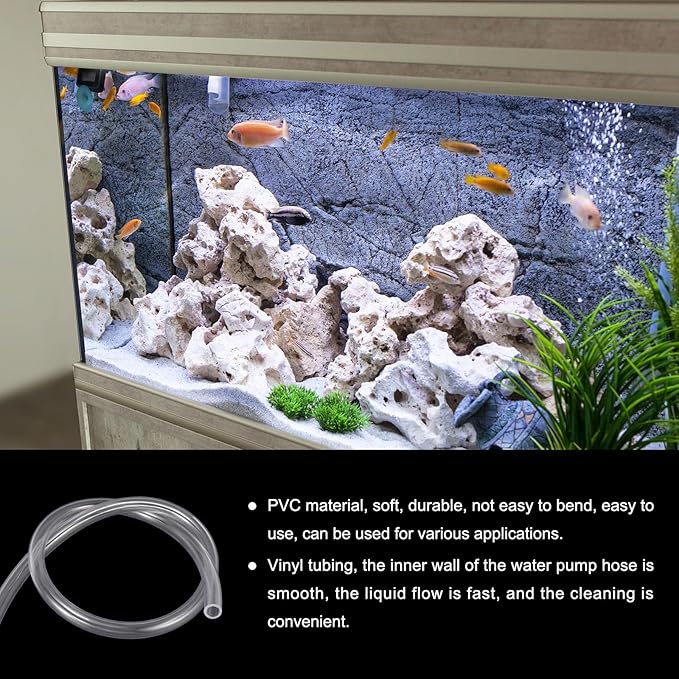 1/2" x 5/8" Clear Plastic PVC Tubing 5ft Flexible Vinyl Tube, [for Garden Irrigation, Water Hose, Fish Tank, Aquarium] - 12.7x15.9mm-VerdiqueGarden