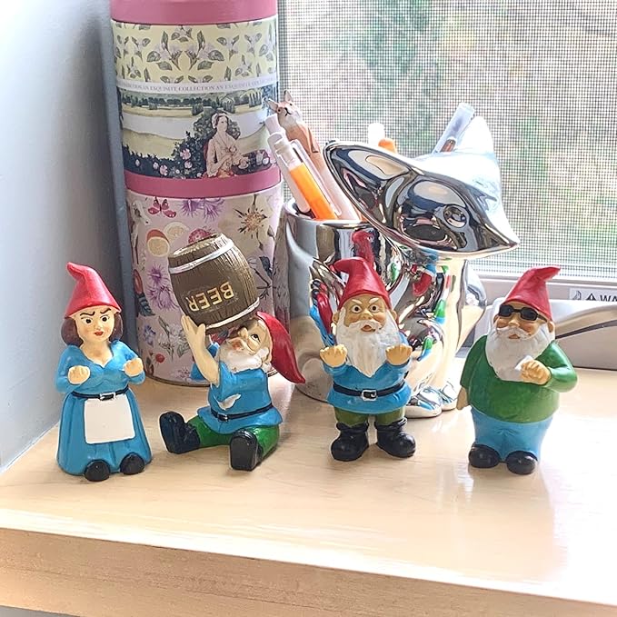 Gnometastic Mini Gnomes - Smoking Gnome, 3.5 inch Hippie Gnome for Fairy Garden, Indoor Outdoor Funny Garden Gnomes Decoration for Yard, Planter, Lawn Ornament, Patio and Home Decor-VerdiqueGarden