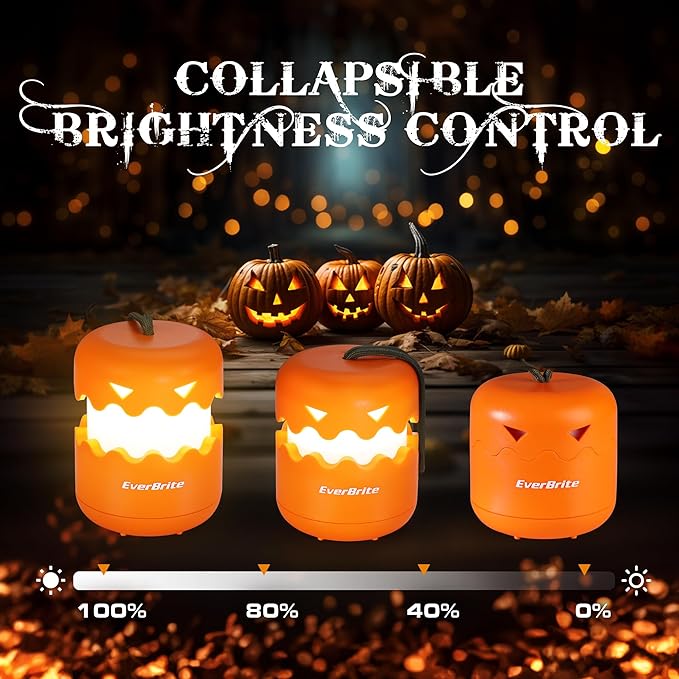 EverBrite 3-Pack Halloween Pumpkin Lantern & 3-Pack Halloween Hanging Ghost Lights-VerdiqueGarden