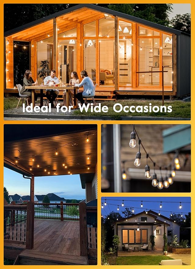 Moonflor S14 LED Light Bulbs 15 Pack 1W (Equivalent to 11 W) Shatterproof Replacement Bulbs with E26 Medium Base, Warm LED Bulbs for Outdoor Patio Garden Vintage String Lights-VerdiqueGarden