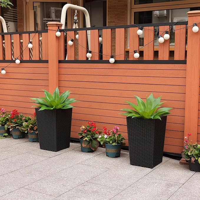 Artificial Plants Outdoor,UV-Resistant Fake Agave Succulent Plant 17 Inch Small Size Faux Succulents Stems for Indoor Realistic & Natural Home Decor Plants for Office Housewarming-VerdiqueGarden