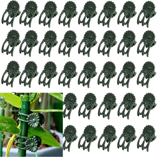 100Pcs Small - Middle Plant Clip,Daisy Garden Flower Plant Clip,for Orchids Vine Clip Support Stem Vine Upright Growth (Green)-VerdiqueGarden