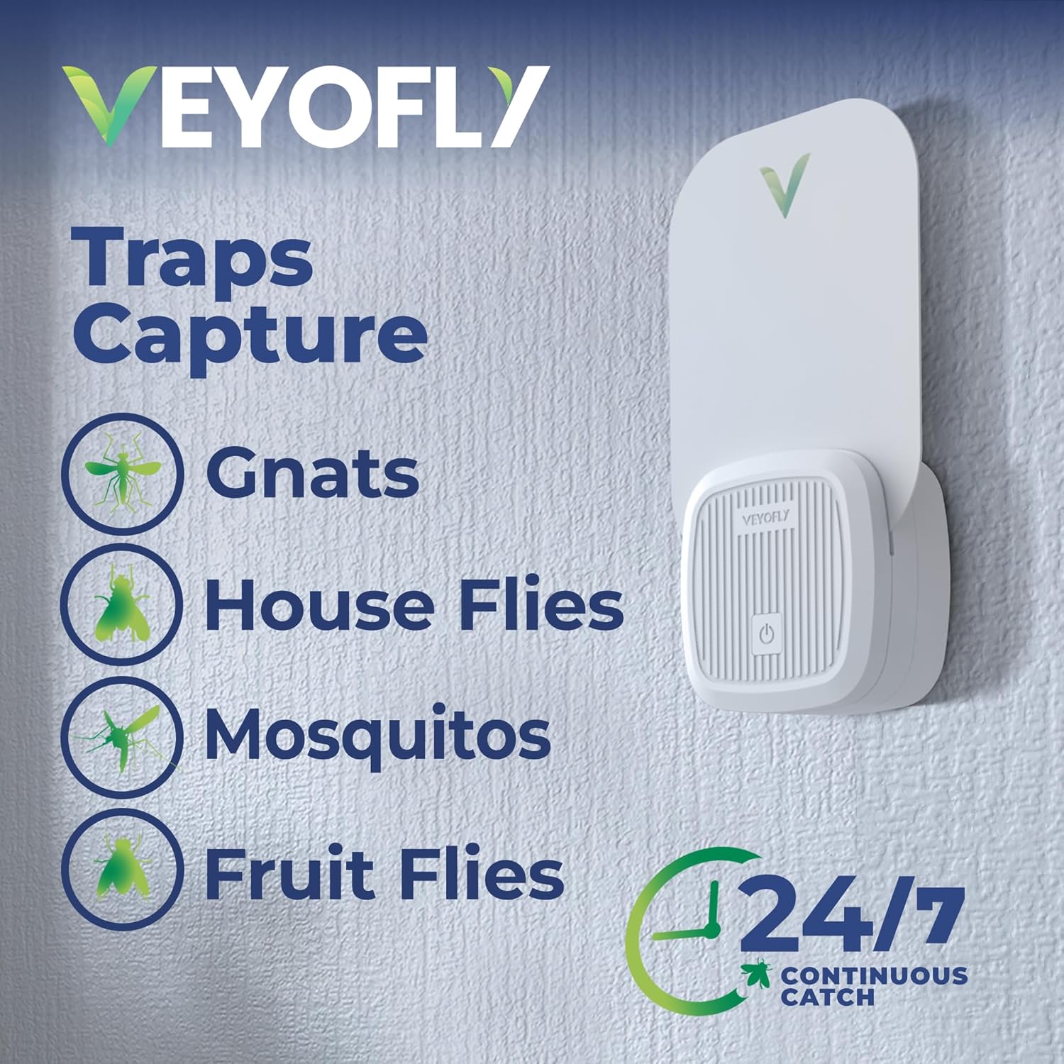 VEYOFLY Fly Trap Indoor, Fruit Fly Traps for Indoors, (4 Device + 12 Refills) Gnat Traps for House Indoor, Fly Catcher Indoor, Plug in Light Flying Insect Trap, Bug Light Killer, Fly Trap-VerdiqueGarden