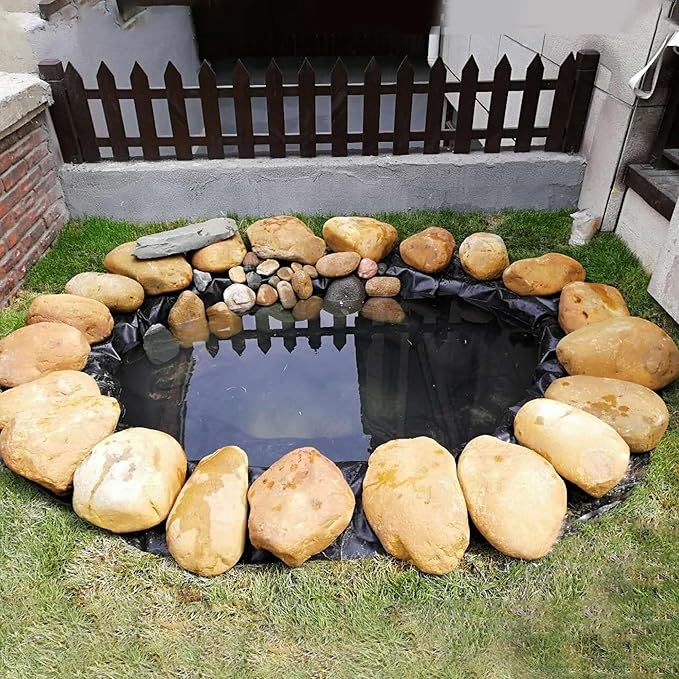 10 x 10 FT Pond Liner, 20 Mil Fish Pond HDPE Liner, Pond Liners for Outdoor Ponds, Koi Ponds, Garden Fountain, Waterfall-VerdiqueGarden