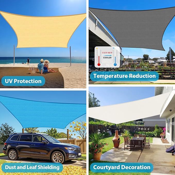 Amagenix Sun Shade Sail 10'X25' Curved Edge Outdoor Shade Canopy Dark Grey Breathable 95% UV Block Shade Cloth for Patio Garden Backyard (We Make Custom Size)-VerdiqueGarden