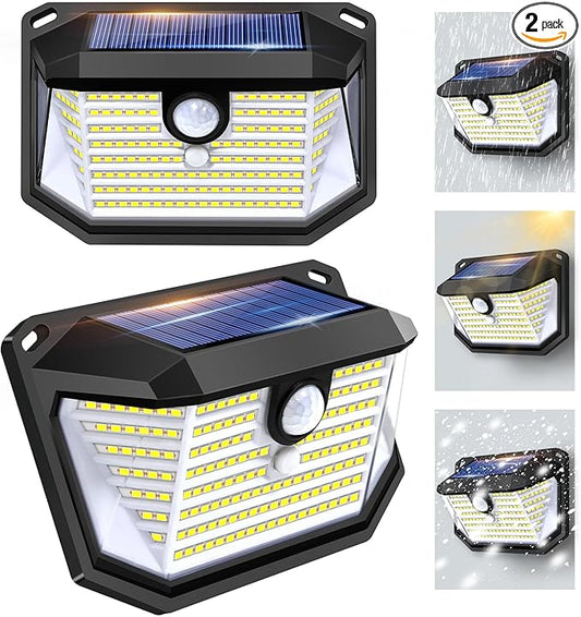 Solar Lights Outdoor Motion Sensor, 178 LED 300LM Waterproof IP65, Wall Mounted Security Light with 3 Modes, 270° Wide AngleWide Angle, Solar Powered for Garden, Yard, Patio, Front Door(2Pack)-VerdiqueGarden
