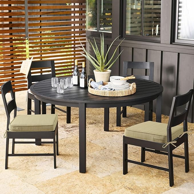 Outdoor Square Corner Seat Cushion, 19"x19"x3", Set of 4, Non Slip Seat Cushion Pads with Removable Cover for Patio Furniture, Garden Yard Lawn, Warm Taupe-VerdiqueGarden