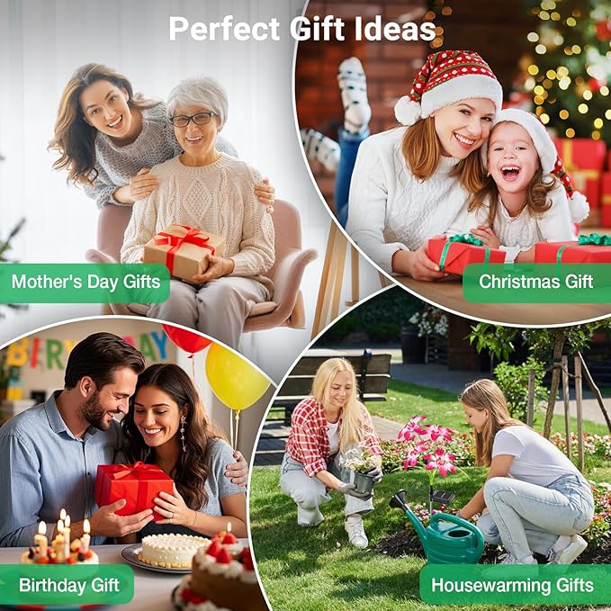 Solar Garden Lights Outdoor, 8 Pack Blooming Lily Solar Flowers Outdoor Waterproof, 7 Color Changing Bigger Flower Lights for Yard Patio Decor, Gift for Mom-VerdiqueGarden