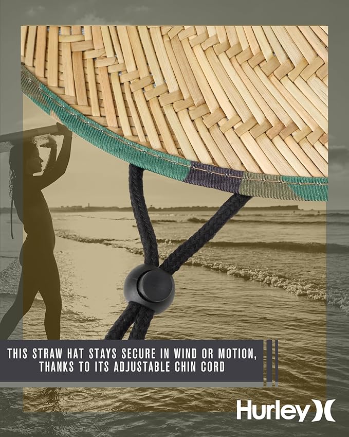 Hurley Men's Straw Hat - Bayside Lifeguard Straw Sun Hat-VerdiqueGarden