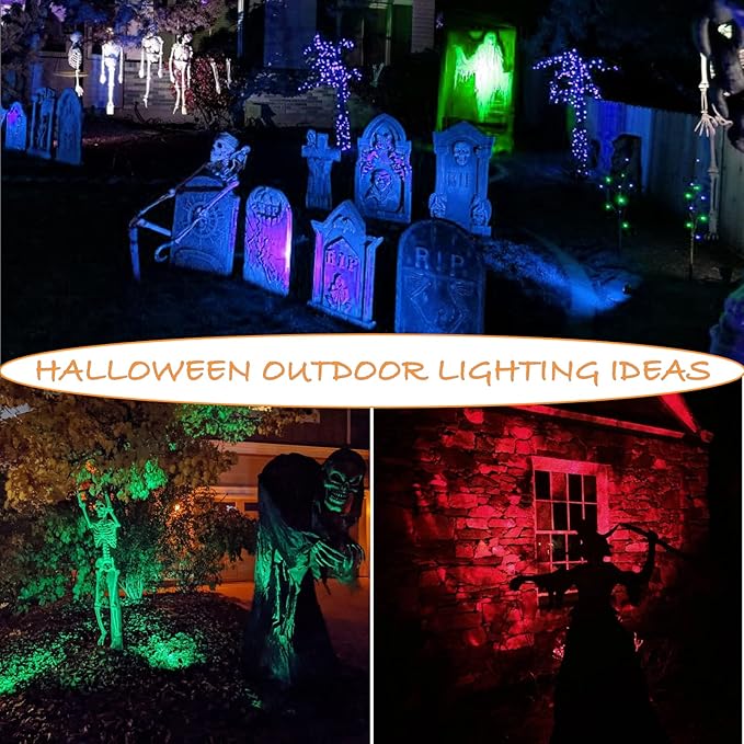 APONUO Christmas Solar Spot Lights Outdoor Color Changing,2 Colors Modes Metal Solar Landscape Lighting RGB Spotlights Waterproof 6-in-1 Wall Lamp for Patio, Pathway, Yard, Garden, Holiday Decoration-VerdiqueGarden