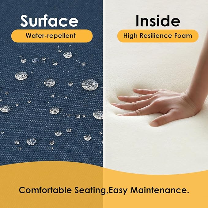 Outdoor Sunbrella Round Corner Seat Cushion, 17"x16"x2", Set of 4, Non Slip Seat Cushion Pads with Removable Cover for Patio Furniture, Garden Yard Lawn, Specrtum Indigo-VerdiqueGarden