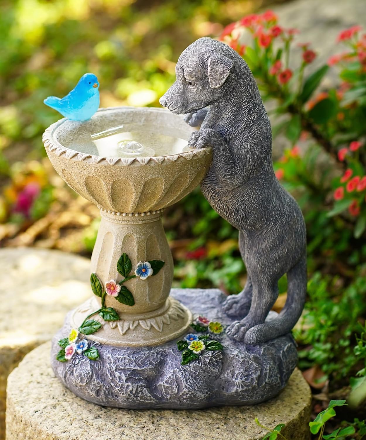 Dachshund Dog Statues for Bird Bath: Outdoor Sculptures for Garden Lawn Patio Yard Balcony Porch - Unique Gifts for Mother Grandma Women-VerdiqueGarden
