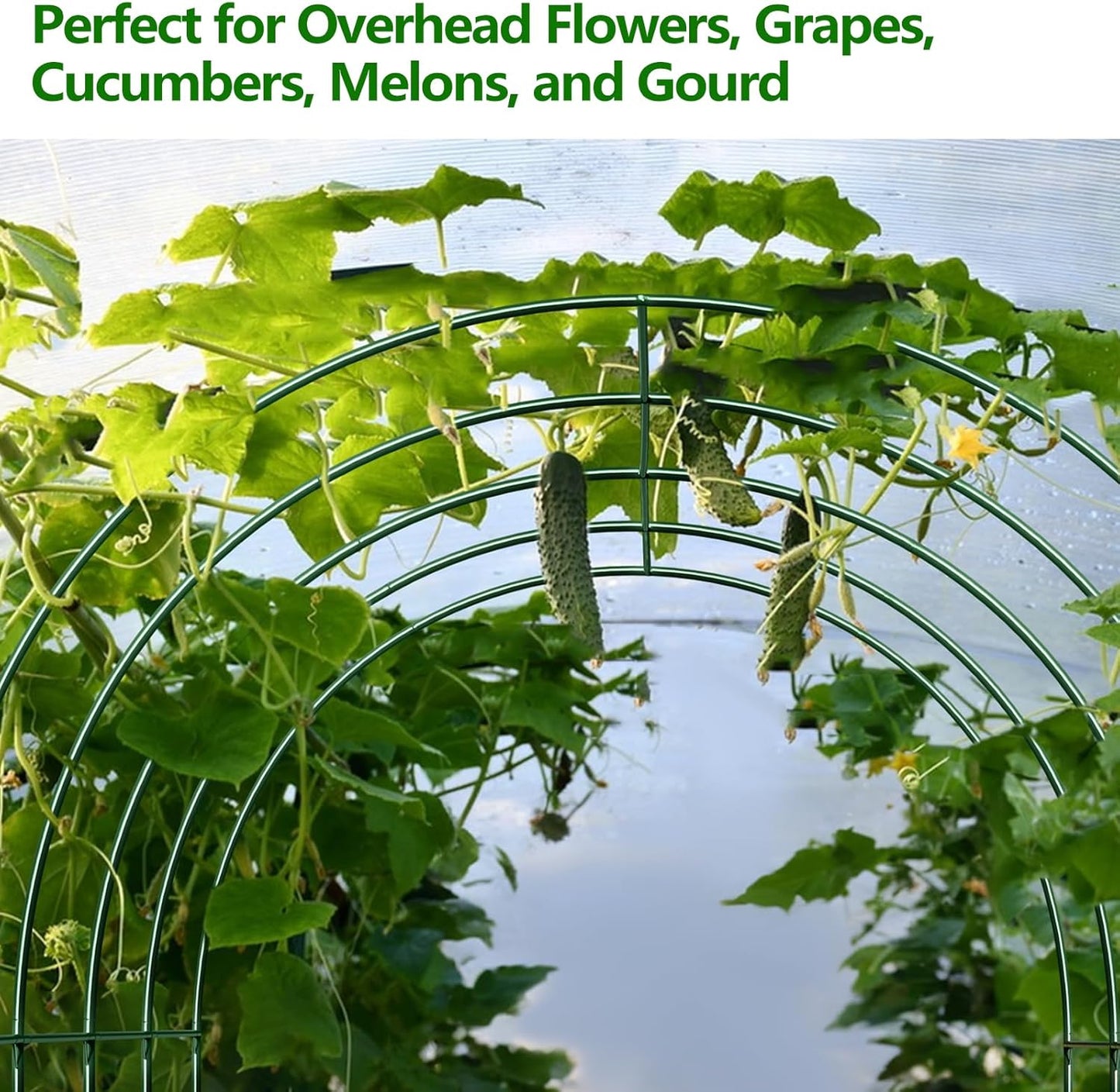 Large Garden Support Arch Frame for Climbing Plants, 13.1 x 7.05 x 7.22 ft Heavy Duty Plant Climbing Arbor Arch, Multi-Purpose Support Frame for Vines, Weddings & Backyard Decoration-VerdiqueGarden