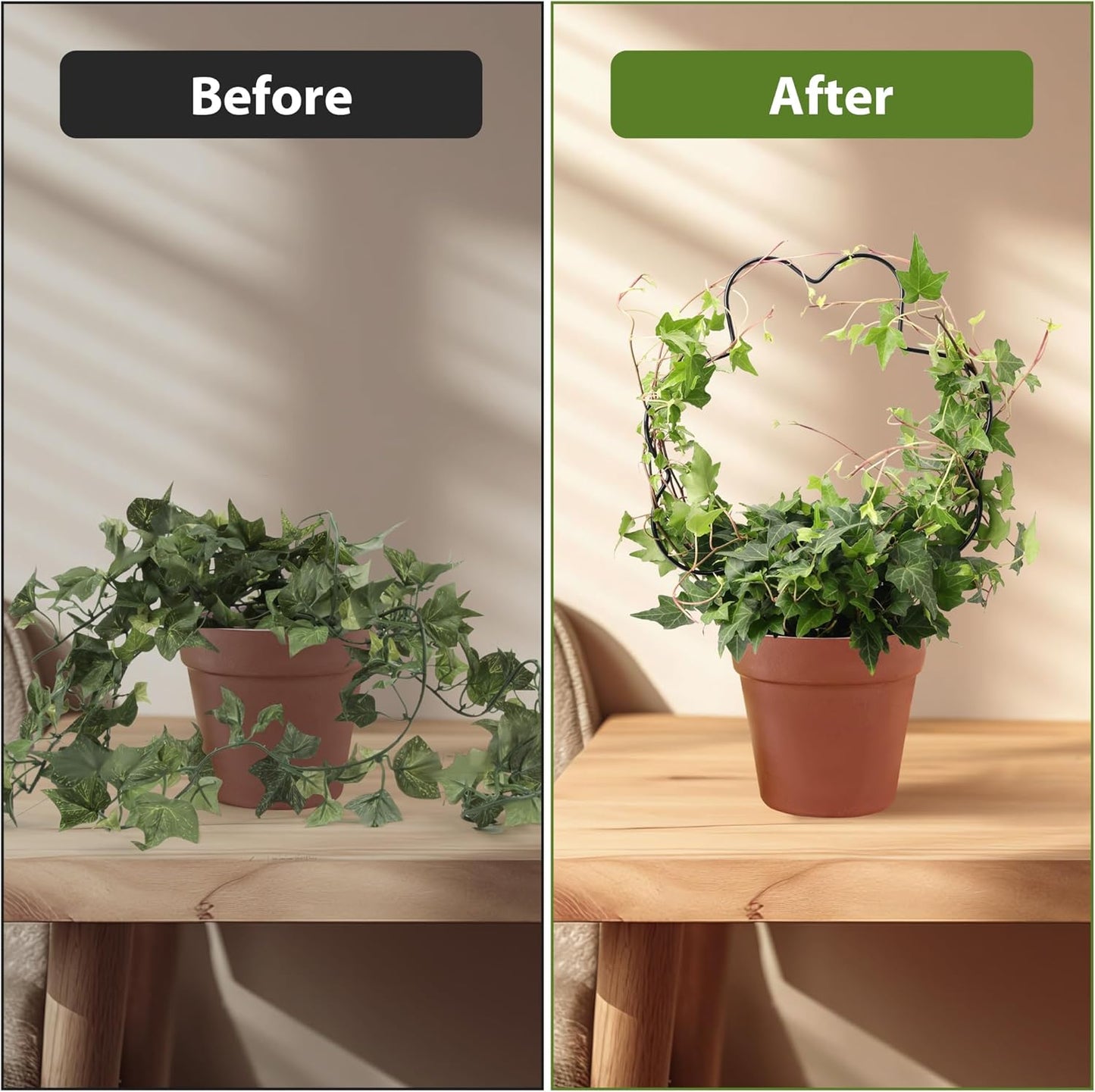 2 Pack Plant Trellis Indoor, 11.2" W x 13.7" H Small Trellis for Potted Plants, Decorative Trellis for Climbing Plants Indoor, Ideal for Vines on Tabletops, Balconies, Gardens and Lawns, Flower-Shaped-VerdiqueGarden