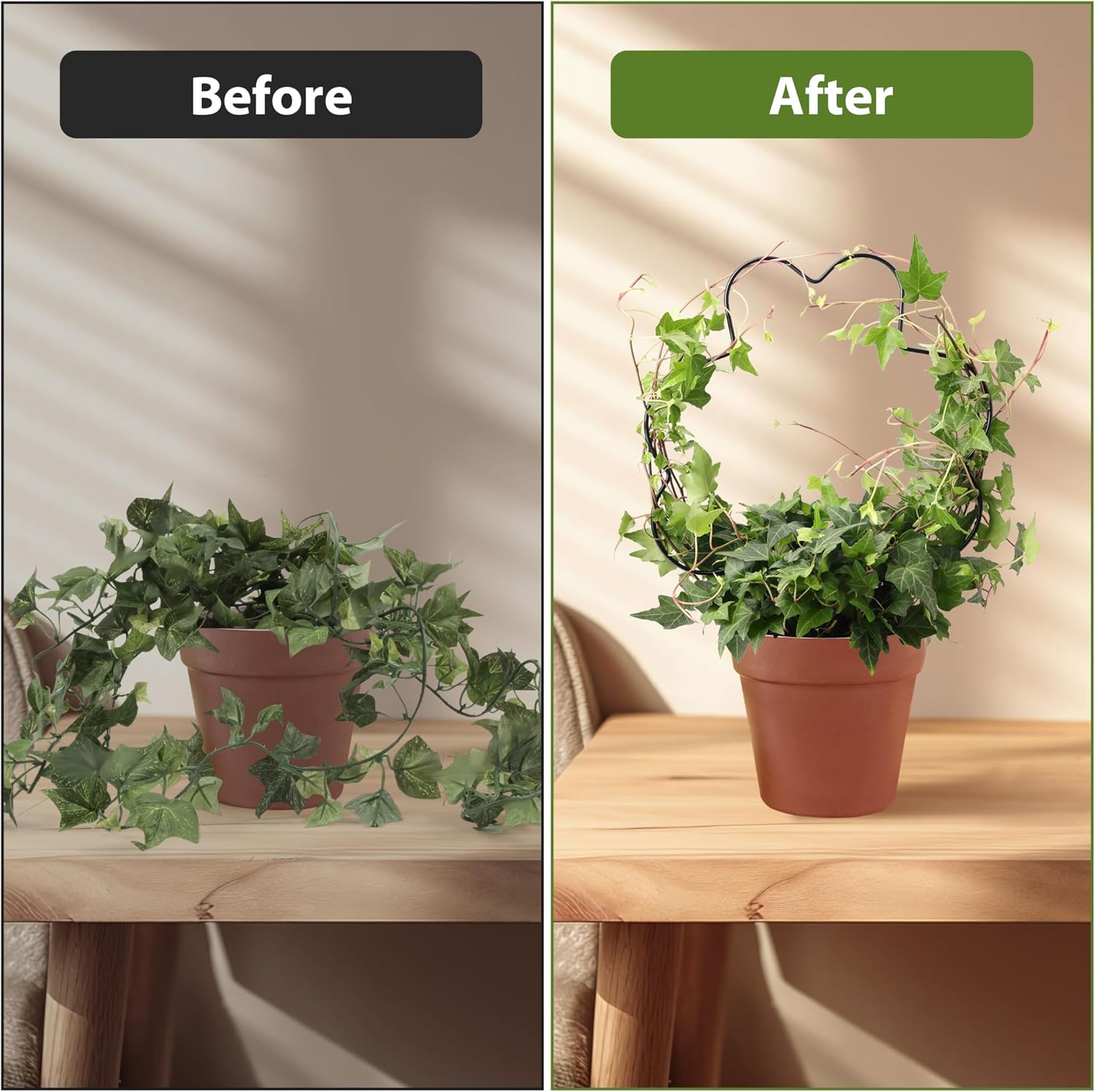 2 Pack Plant Trellis Indoor, 11.2" W x 13.7" H Small Trellis for Potted Plants, Decorative Trellis for Climbing Plants Indoor, Ideal for Vines on Tabletops, Balconies, Gardens and Lawns, Flower-Shaped-VerdiqueGarden