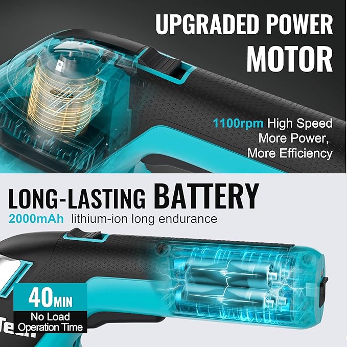 DURATECH Cordless Hedge Trimmer, 7.2V 2-in-1 Handheld Rechargeable Grass Trimmer & Hedge Shears with USB Type-C Cable, Built-in Li-ion Battery, Electric Shrub & Grass Shears for Garden, Yard and Lawn-VerdiqueGarden