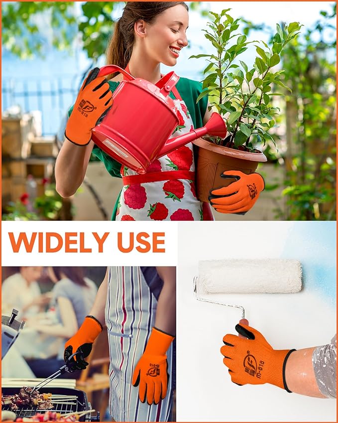 Nuogo 24 Pairs Gardening Gloves for Men Women Rubber Coated Landscaping Work Gloves Safety Work Construction-VerdiqueGarden