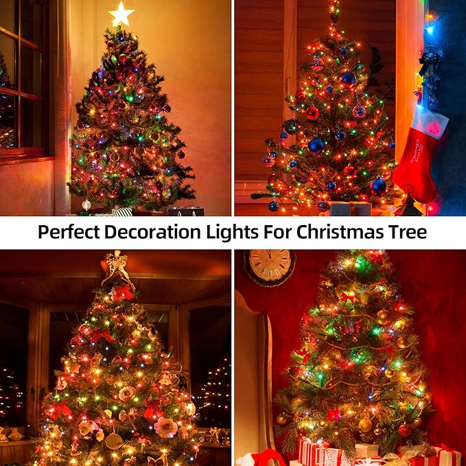 1000 LED 328ft 8 Modes with Timer Christmas String Lights IP55 Outdoor Waterproof UL Certificated Indoor Fairy Lights Garden Patio Wedding Christma Trees Parties Decoration Multicolor-VerdiqueGarden