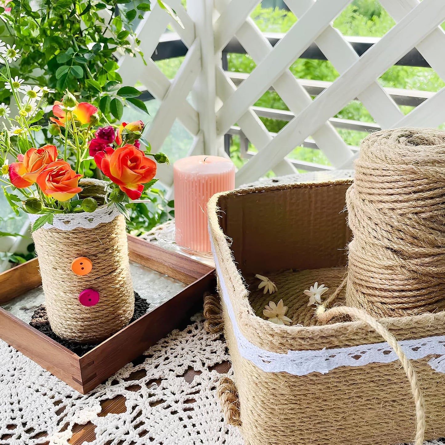 XSEINO 1800 Feet Natural Jute Twine Strong Garden Twine Rope for Arts Crafts Gift Wrapping Gardening Tomato Climbing Plant Tie Floristry Packing Decor-VerdiqueGarden