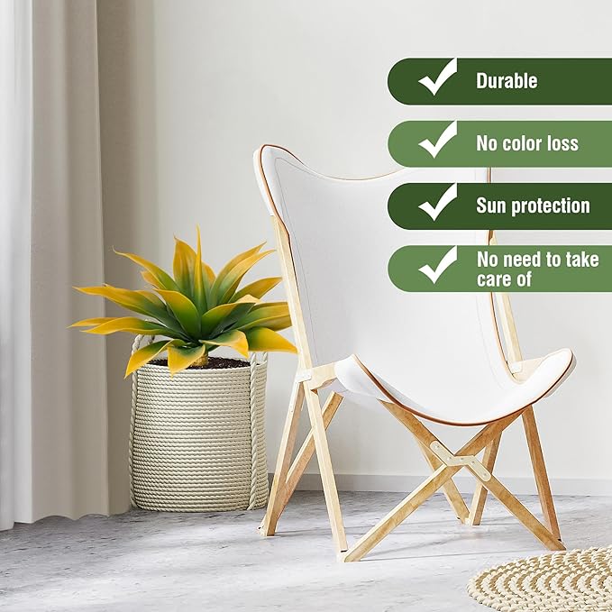 Artificial Agave Plants,Large UV Resistant Fake Agave Planters for Indoor and Outdoor Decorating Tropical Plant Succulents Greenery Indoor Decor (2Pack,18" Yellow)-VerdiqueGarden