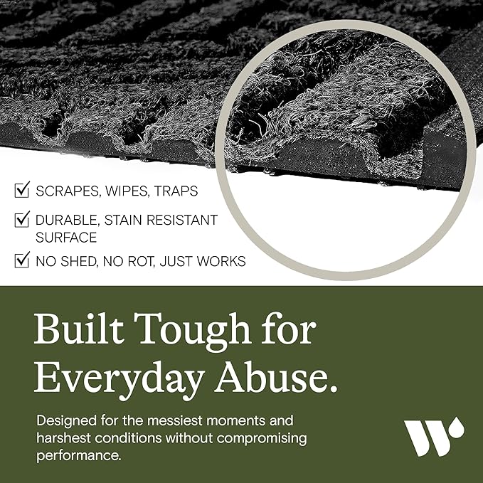 Bungalow Flooring Waterhog Stair Treads (Set of 4) – 8 1/2 x 30 Inches, Durable, Non Slip, Water-Trapping, Indoor/Outdoor Floor Covering, Boxwood Collection – Made in USA, Charcoal