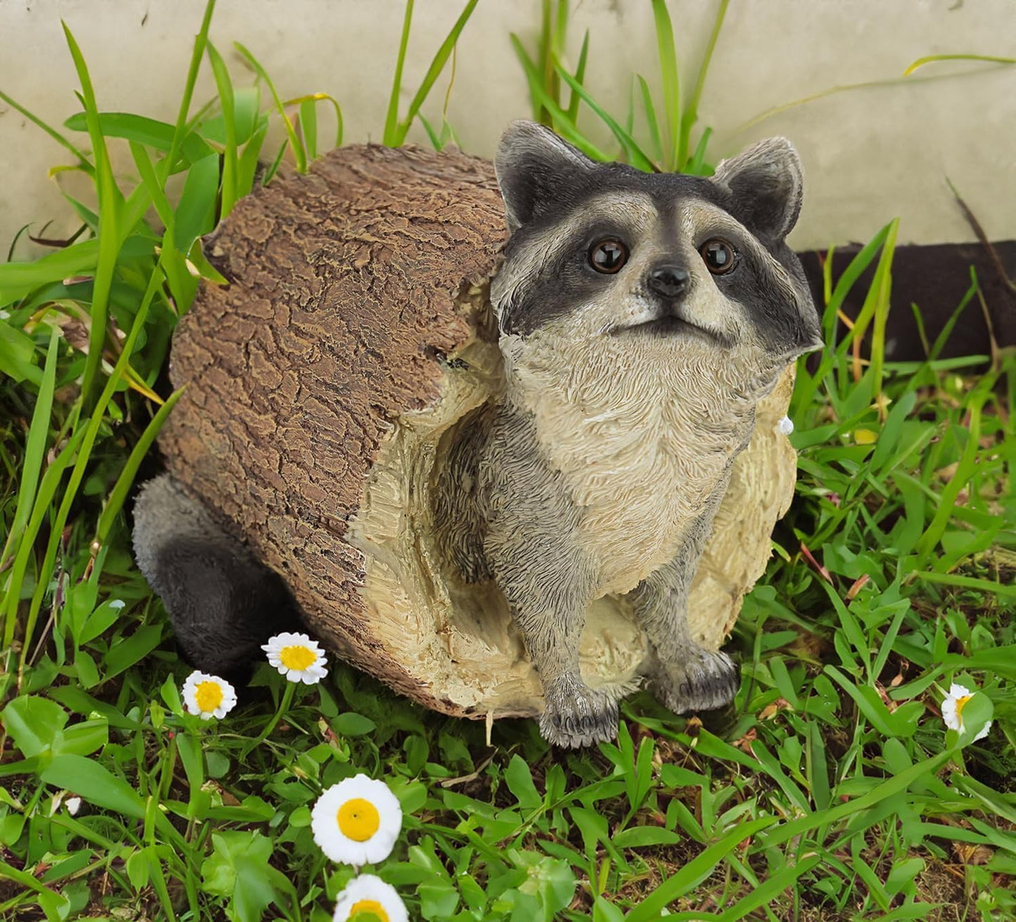 Raccoon Outdoor Animal Statue - Lifelike Raccoon Figurine, Woodland Theme Animal Decor, Home & Garden Decor Accent, Decorative Statue & Sculpture-VerdiqueGarden
