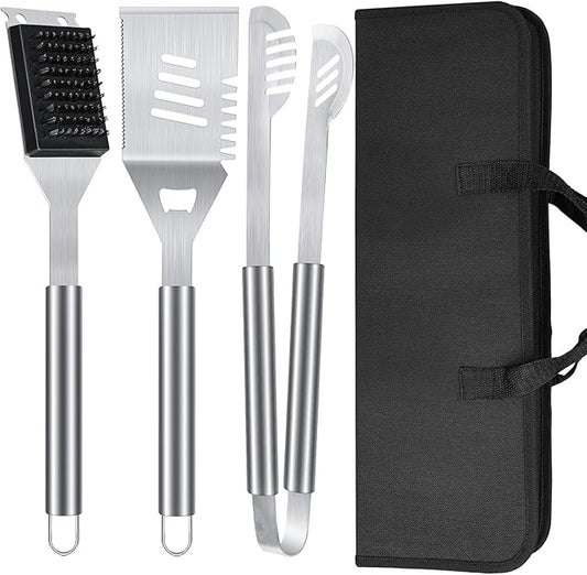 BBQ Grill Tools Set 16-inch Heavy Duty, 3 Pcs - Barbecue Utensils Kit for Camping, Kitchen, Outdoor Cooking,Suitable as a Gift for Men, Fathers, Friends-VerdiqueGarden