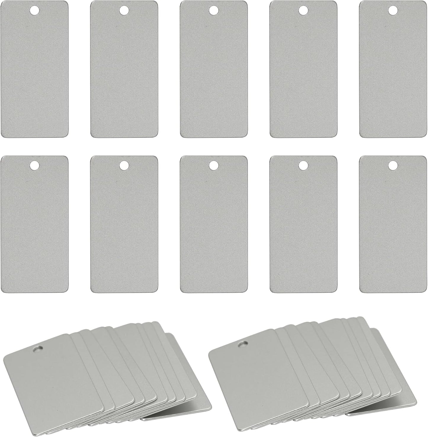 StayMax Anodized Aluminum Engraving Blanks 1x2 Inch 50 Pack (Silver)-VerdiqueGarden