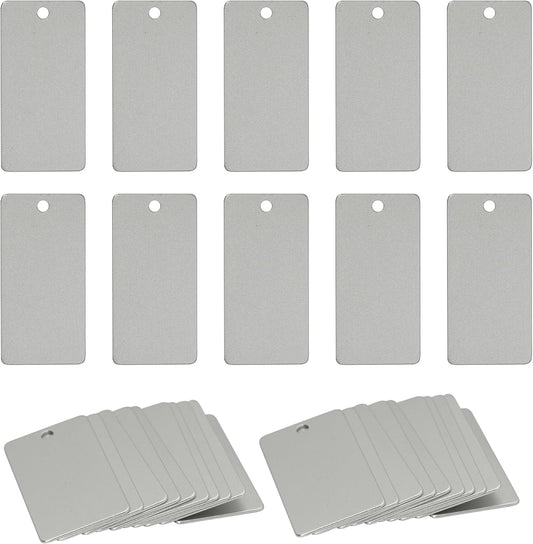 StayMax Anodized Aluminum Engraving Blanks 1x2 Inch 50 Pack (Silver)-VerdiqueGarden