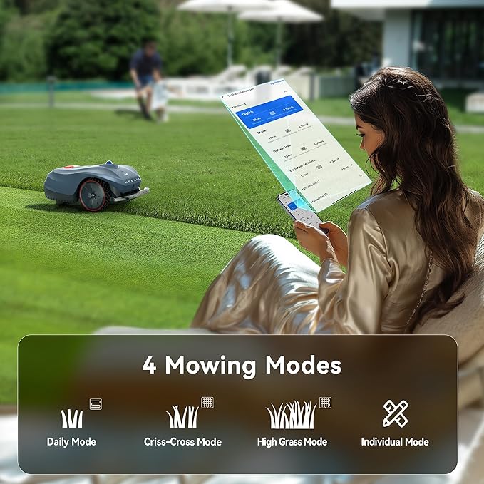 Neomow X SE Robot Lawn Mower Perimeter Wire Free for 0.75 Acre 3D LiDAR SLAM+Vision Mapping Robotic Lawnmower with 4G, No RTK Station Required, AI Accurate Obstacle Avoidance, App Control, Anti-Theft-VerdiqueGarden