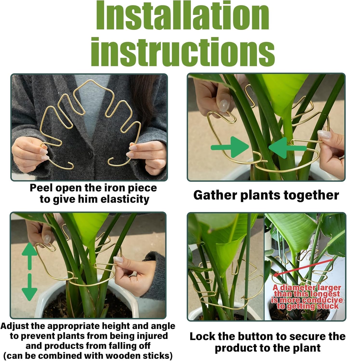5PCS Monstera Plant Stem Support with Leaf Holders - Innovative Cactus Stake for Indoor Plants - Unique Plant Support Kit for Healthy Growth - Ideal for Gardening Enthusiasts-VerdiqueGarden